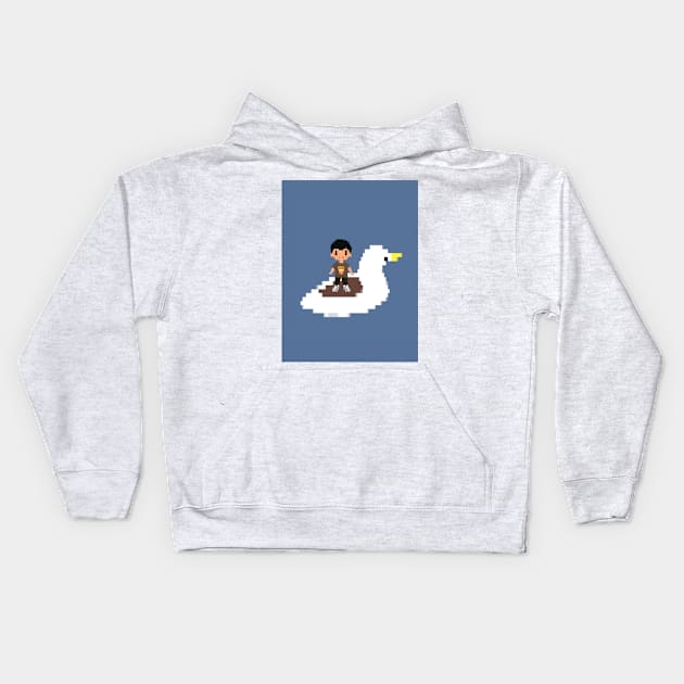 Boy on a Swan Kids Hoodie by ThePureAudacity